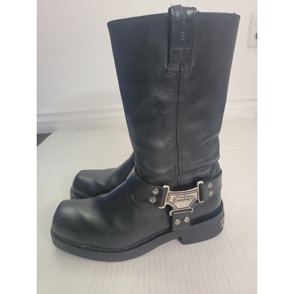 Harley-Davidson Men's SZ 10 Harness Motorcycle Boots Pull On Black - Picture 1 of 11